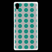 Coque Sony Xperia Z5 Premium pois gris & turquoise