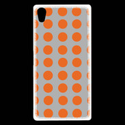 Coque Sony Xperia Z5 Premium pois gris & orange