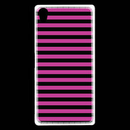 Coque Sony Xperia Z5 Premium rayures noires et roses