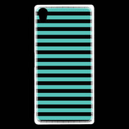 Coque Sony Xperia Z5 Premium rayures noires et bleues