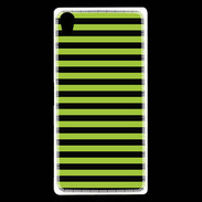 Coque Sony Xperia Z5 Premium rayures noires et vertes