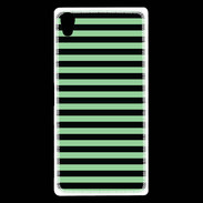 Coque Sony Xperia Z5 Premium rayures vert d'eau et noires