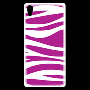 Coque Sony Xperia Z5 Premium zèbre rose & blanc