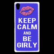 Coque Sony Xperia Z5 Premium Keep Calm Girly Bleu