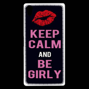 Coque Sony Xperia Z5 Premium Keep Calm Girly Noir