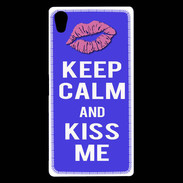 Coque Sony Xperia Z5 Premium Keep Calm Kiss me Bleu