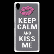 Coque Sony Xperia Z5 Premium Keep Calm Kiss me Gris