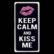 Coque Sony Xperia Z5 Premium Keep Calm Kiss me Noir