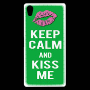 Coque Sony Xperia Z5 Premium Keep Calm Kiss me Vert