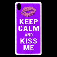 Coque Sony Xperia Z5 Premium Keep Calm Kiss me Violet