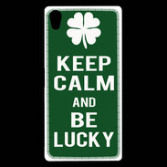 Coque Sony Xperia Z5 Premium Keep Calm Be lucky Vert