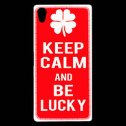 Coque Sony Xperia Z5 Premium Keep Calm Be Lucky Rouge
