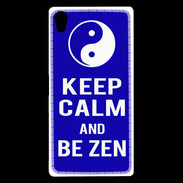 Coque Sony Xperia Z5 Premium Keep Calm Be Zen Bleu