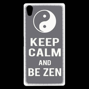 Coque Sony Xperia Z5 Premium Keep Calm Be Zen Gris