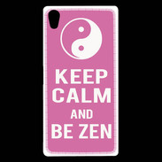Coque Sony Xperia Z5 Premium Keep Calm Be Zen Rose