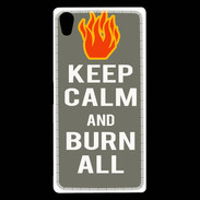 Coque Sony Xperia Z5 Premium Keep Calm Burn Gris
