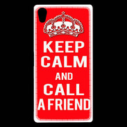 Coque Sony Xperia Z5 Premium Keep Calm Call friend Rouge