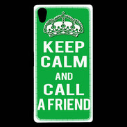 Coque Sony Xperia Z5 Premium Keep Calm Call friend Vert