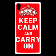 Coque Sony Xperia Z5 Premium Keep Calm Carry on Rouge
