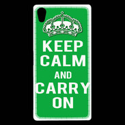 Coque Sony Xperia Z5 Premium Keep Calm Carry on Vert