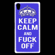 Coque Sony Xperia Z5 Premium Keep Calm Fuck off bleu