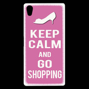 Coque Sony Xperia Z5 Premium Keep Calm Go Shopping Rose