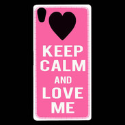 Coque Sony Xperia Z5 Premium Keep Calm Love me Rose