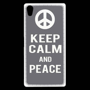 Coque Sony Xperia Z5 Premium Keep Calm Peace Gris