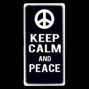Coque Sony Xperia Z5 Premium Keep Calm Peace Noir