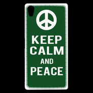 Coque Sony Xperia Z5 Premium Keep Calm Peace Vert