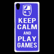 Coque Sony Xperia Z5 Premium Keep Calm Play games Bleu