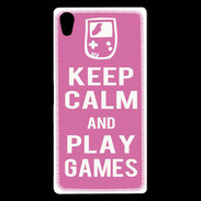 Coque Sony Xperia Z5 Premium Keep Calm Play games Rose