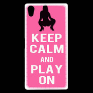 Coque Sony Xperia Z5 Premium Keep Calm Play on Rose