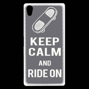 Coque Sony Xperia Z5 Premium Keep Calm Ride on Gris