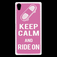 Coque Sony Xperia Z5 Premium Keep Calm Ride on Rose