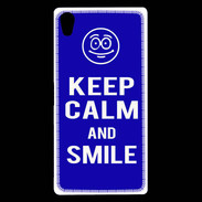 Coque Sony Xperia Z5 Premium Keep Calm Smile Bleu