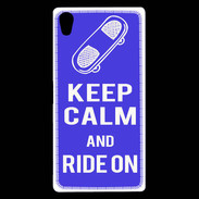Coque Sony Xperia Z5 Premium Keep Calm Ride on Bleu