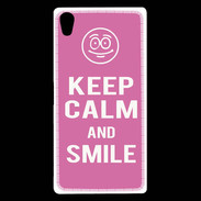 Coque Sony Xperia Z5 Premium Keep Calm Smile Rose
