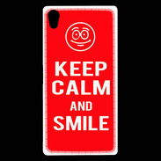 Coque Sony Xperia Z5 Premium Keep Calm Smile Rouge