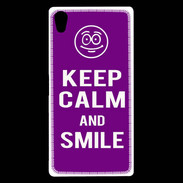 Coque Sony Xperia Z5 Premium Keep Calm Smile Violet
