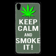 Coque Sony Xperia Z5 Premium Keep Calm Smoke it Gris
