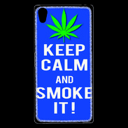 Coque Sony Xperia Z5 Premium Keep Calm Smoke it Bleu