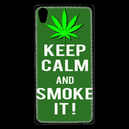 Coque Sony Xperia Z5 Premium Keep Calm Smoke it Kaki