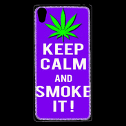 Coque Sony Xperia Z5 Premium Keep Calm Smoke it Violet