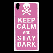 Coque Sony Xperia Z5 Premium Keep Calm Stay dark Rose