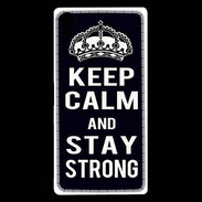 Coque Sony Xperia Z5 Premium Keep Calm Stay strong Noir