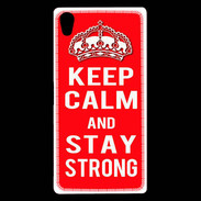Coque Sony Xperia Z5 Premium Keep Calm Stay Strong Rouge