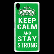 Coque Sony Xperia Z5 Premium Keep Calm Stay strong Vert