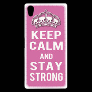 Coque Sony Xperia Z5 Premium Keep Calm Stay strong Rose