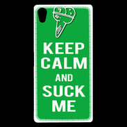 Coque Sony Xperia Z5 Premium Keep Calm Suck me Vert
